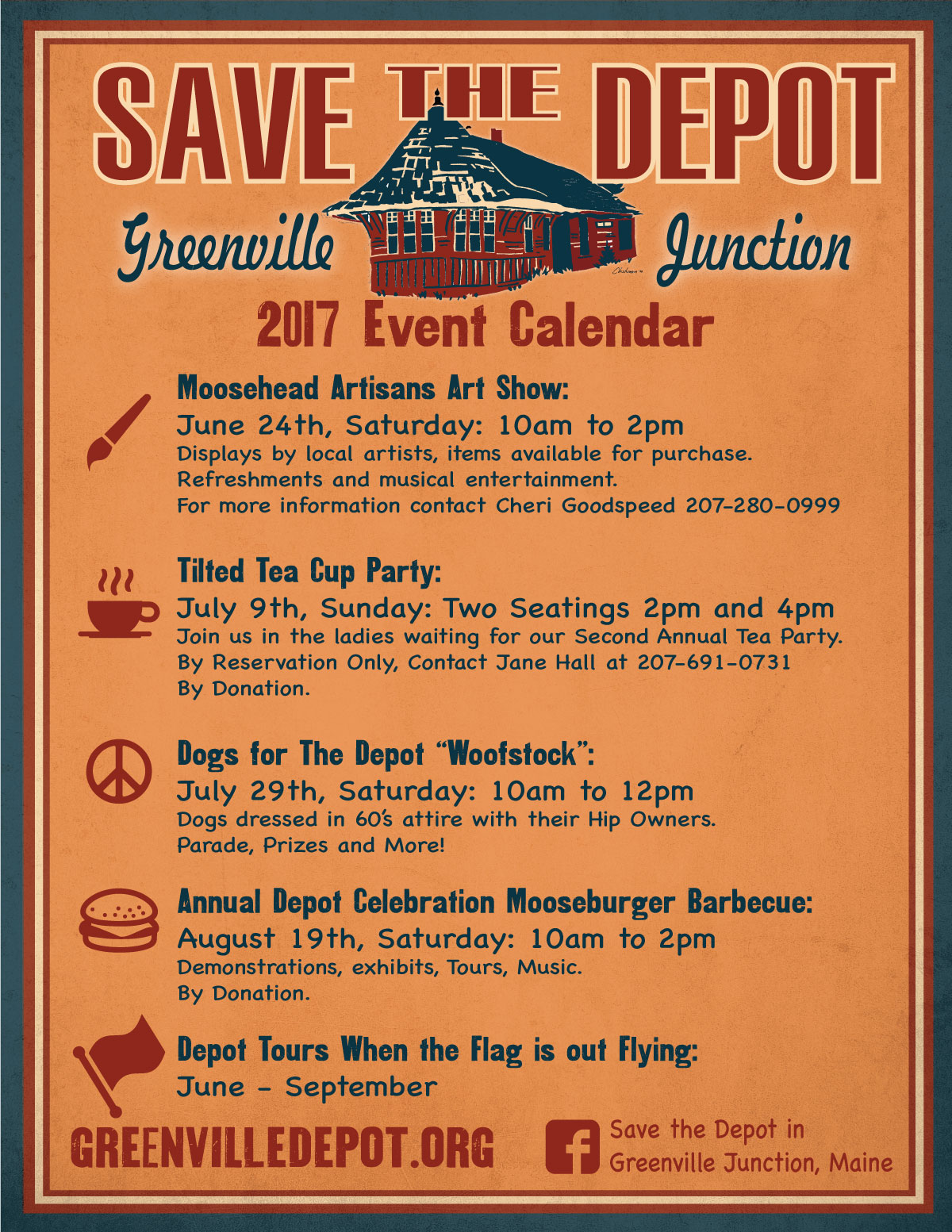 Save the Depot 2017 Event Calendar